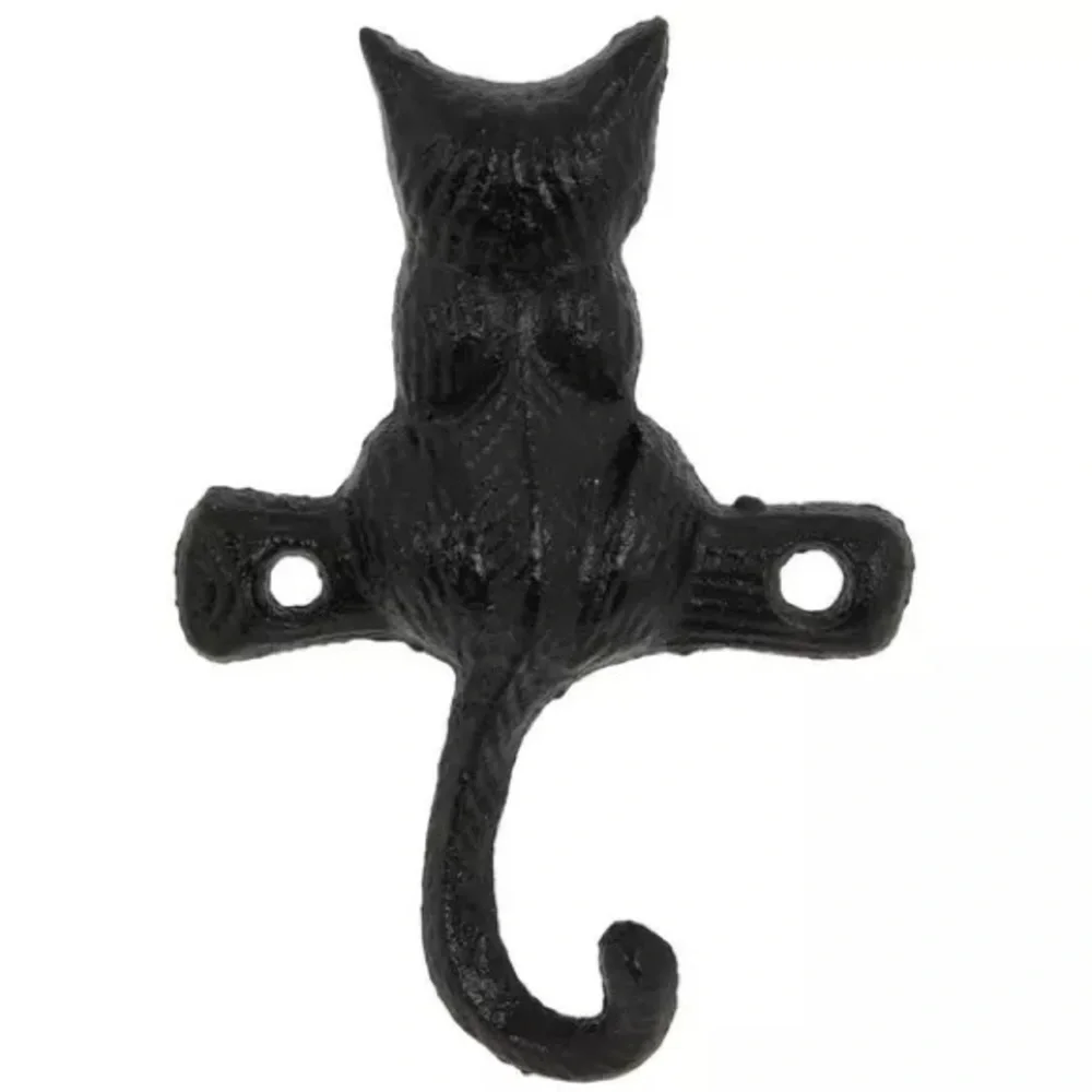 (3) Black Cat Metal Wall Hook